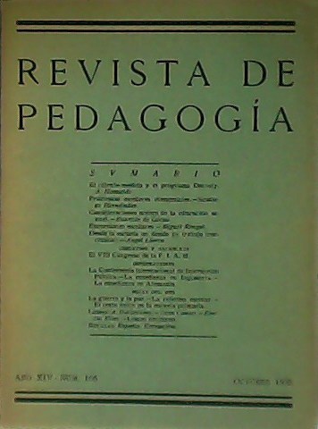 Revista de Pedagogía. Año XIV. Nº 166. Colaboran: A. Hamaide, …