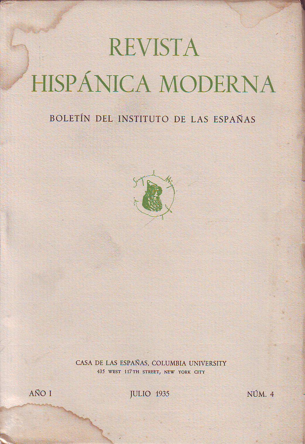 REVISTA HISPÁNICA MODERNA, Año I. Nº4. Boletín del Instituto de …
