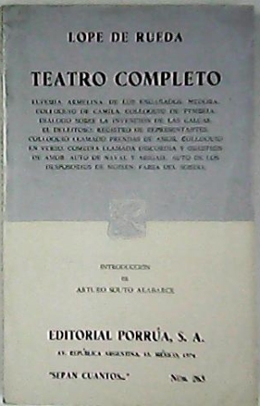 Teatro completo. Introducción de A. Souto Alabarce.