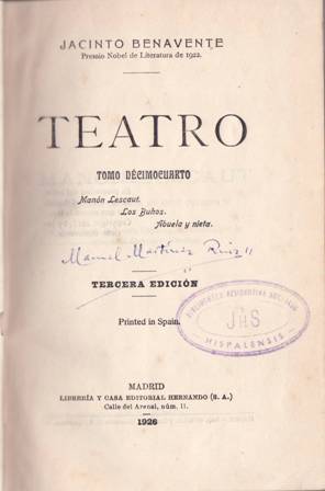 TEATRO. Manolo Lescaut / Los Buhos / Abuela y nieta.