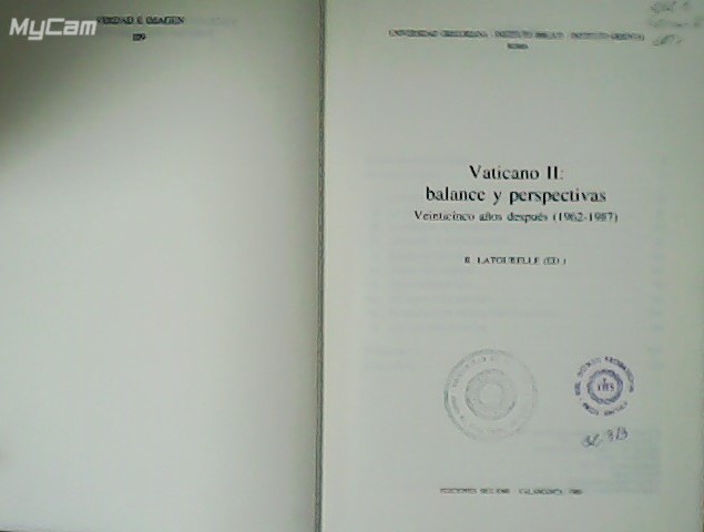Vaticano II: balance y perspectivas. Veinticinco años después (1962-1987).