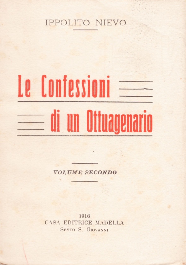 LE CONFESSIONI DI UN OTTUAGENARIO (volume secondo)