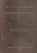PAGES CHOISIES DES GRANDS ECRIVAINS