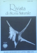 RIVISTA DI STORIA NATURALE Volume 1 del 1986