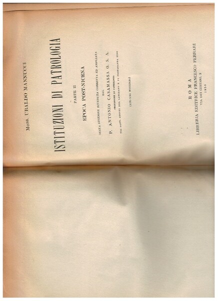 Istituzioni di patrologia parte II epoca post-nicena