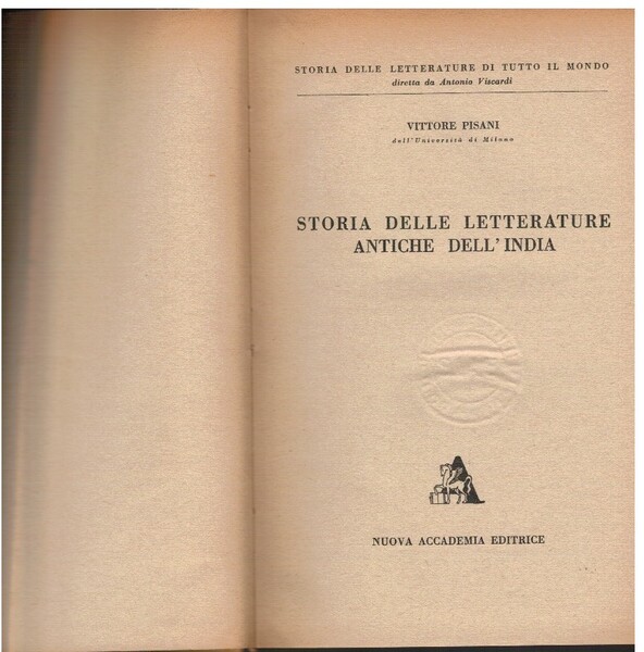 Storia delle letterature antiche dell'India