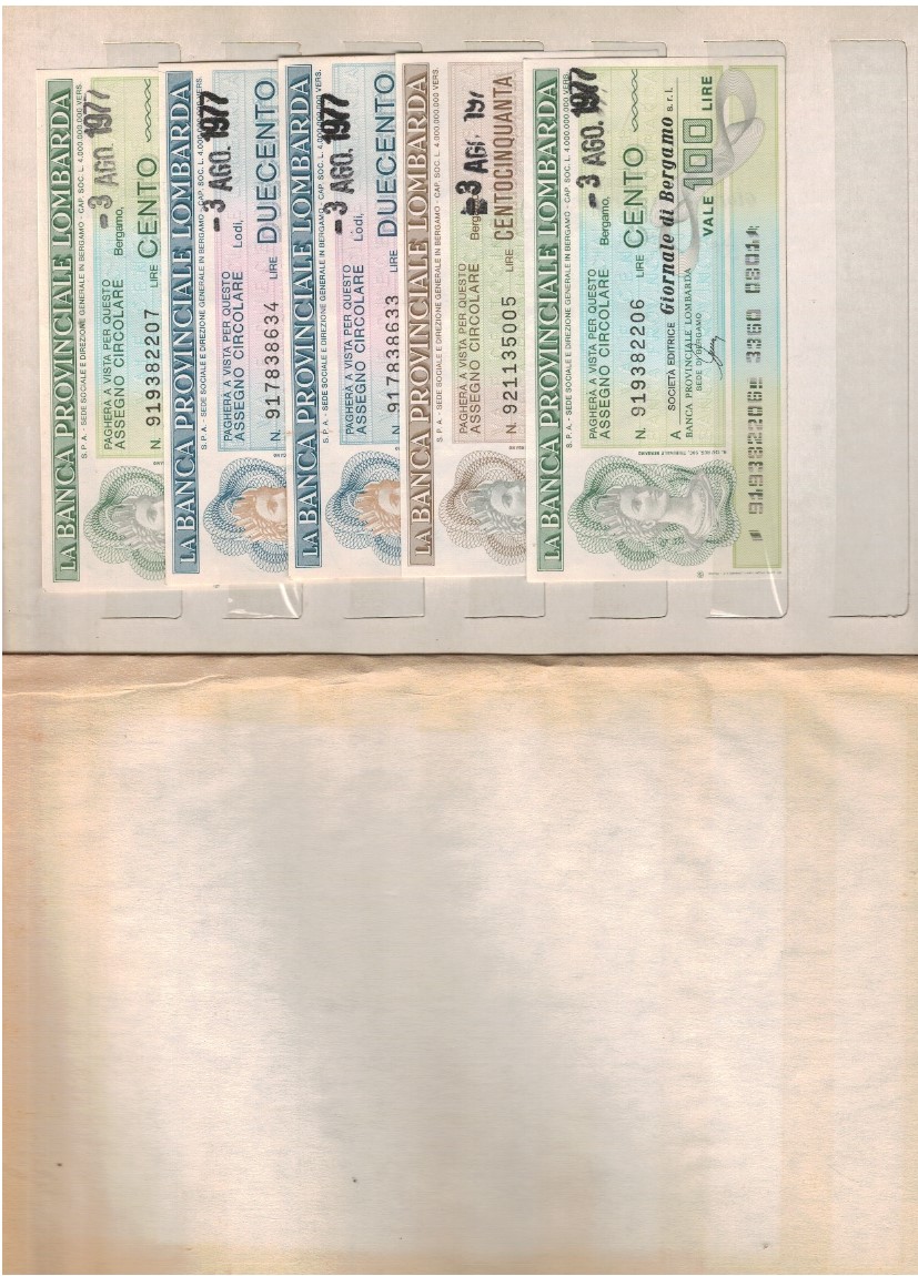 Album di miniassegni anni 70