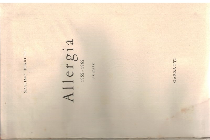 Allergia 1952-1962 poesie