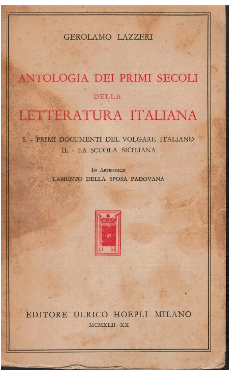Antologia dei primi secoli della letteratura italiana