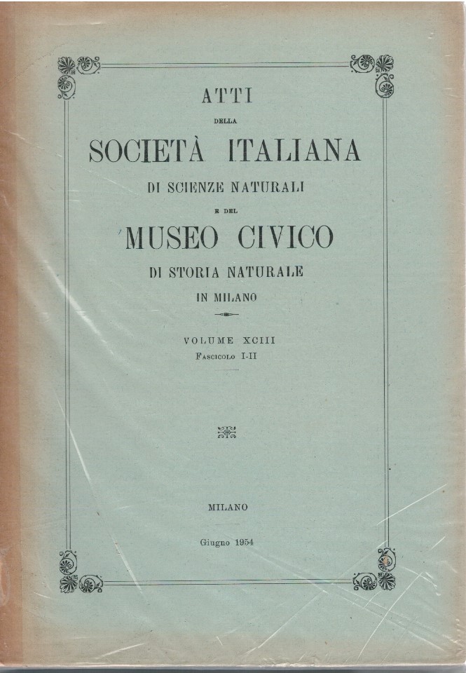 Atti della Società Italiana di scienze naturali e del Museo …