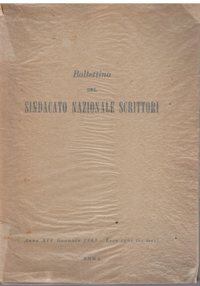 Bollettino del Sindacato Nazionale Scrittori