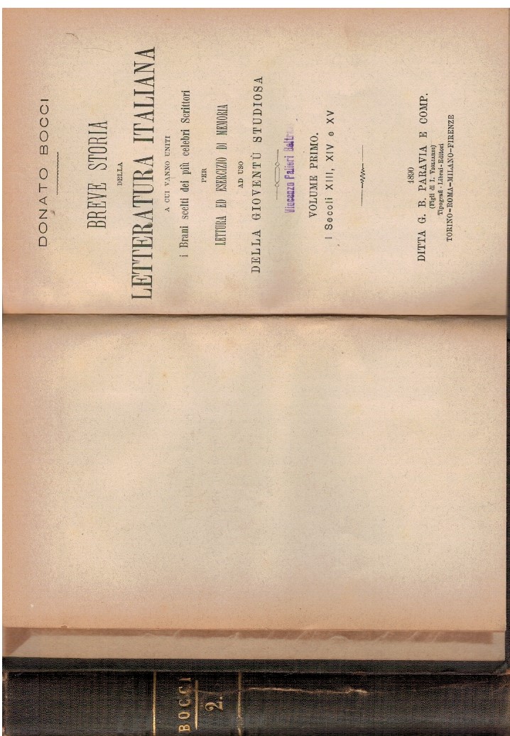 Breve storia della letteratura italiana Vol.1 e 2