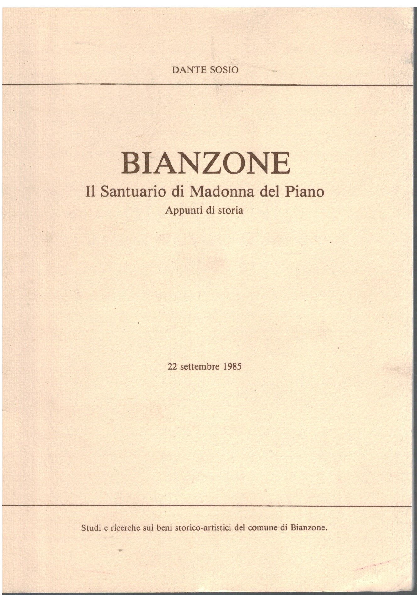 Brianzone Il Santuario di Madonna del Piano
