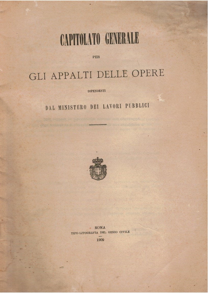Capitolato generale per gli appalti delle opere dipendenti dal ministero …
