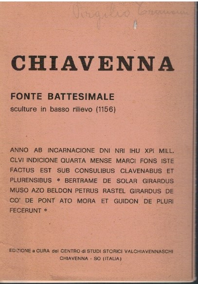 Chiavenna fonte battesimale sculture in basso rilievo