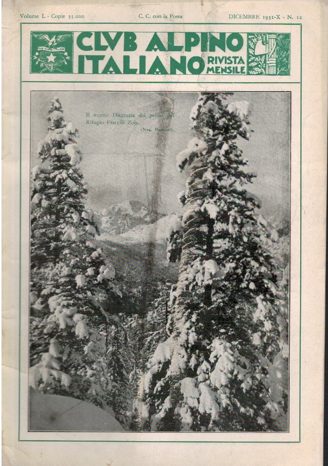 Club Alpino italiano rivista mensile N.12 Dicembre 1931