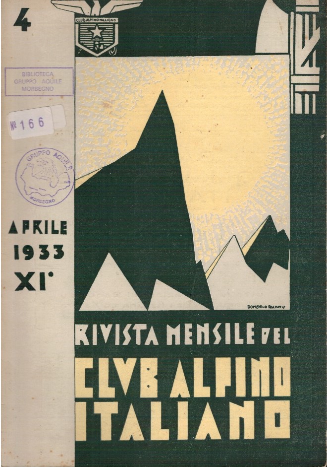Club Alpino italiano rivista mensile N.4 Aprile 1933