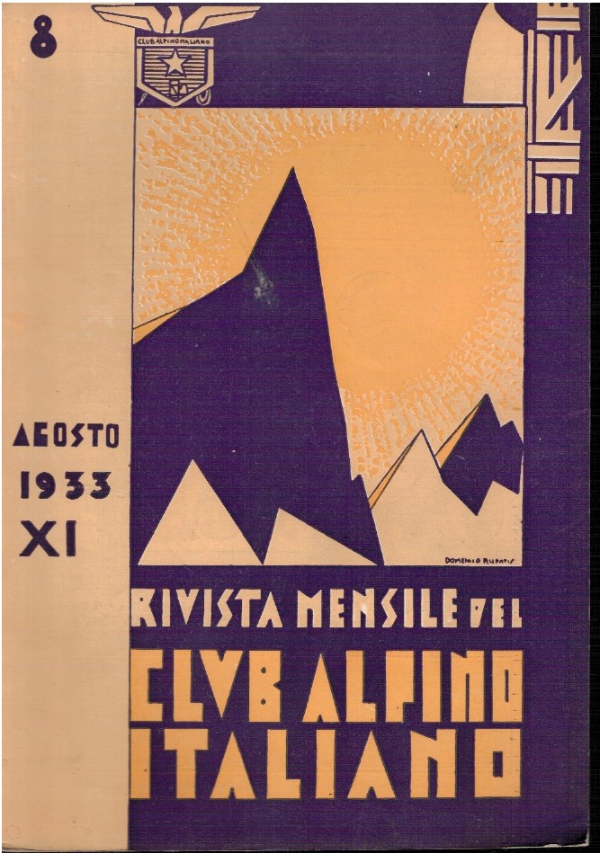 Club Alpino italiano rivista mensile N.8 Agosto 1933