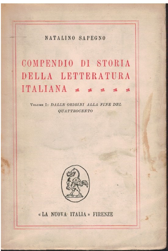 Compendio di storia della letteratura italiana Volume I