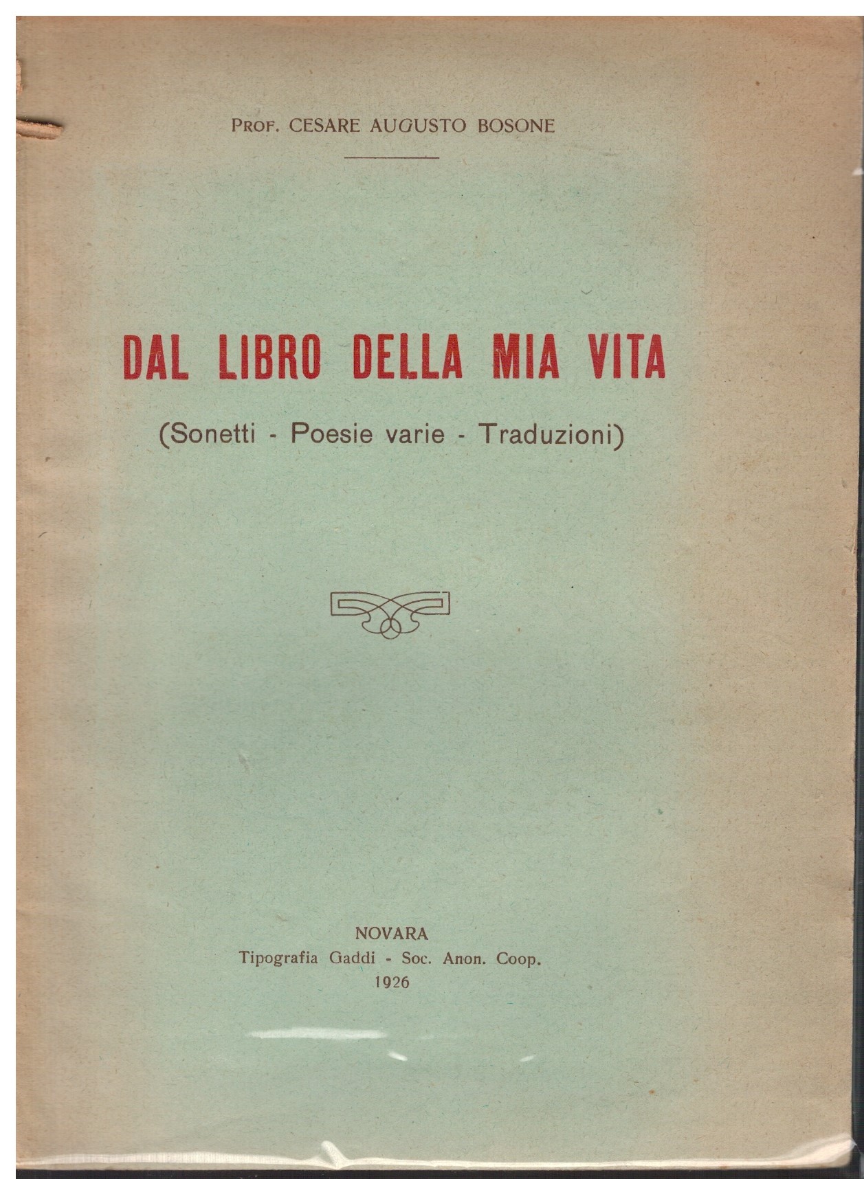 Dal libro della mia vita (Sonetti - Poesie varie - …