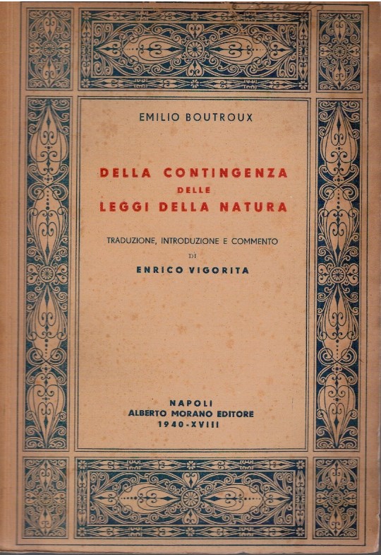 Della contingenza delle leggi della natura