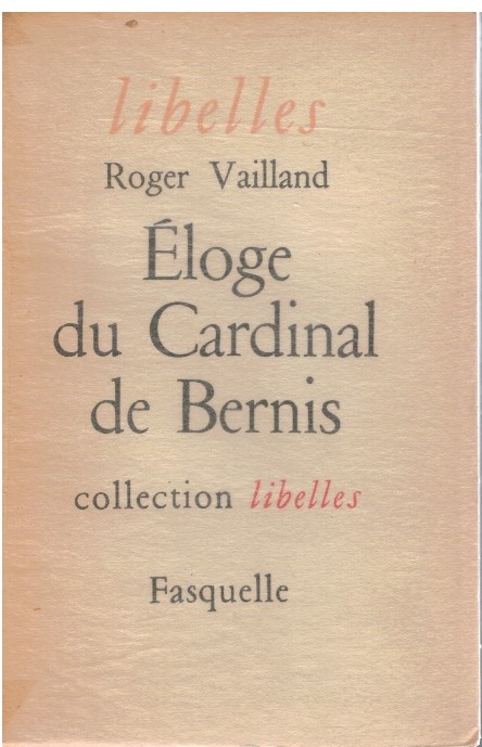 Eloge du Cardinal de Bernis