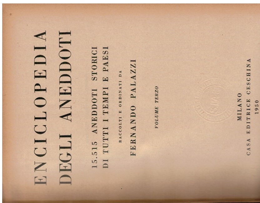 Enciclopedia degli aneddoti Volume terzo