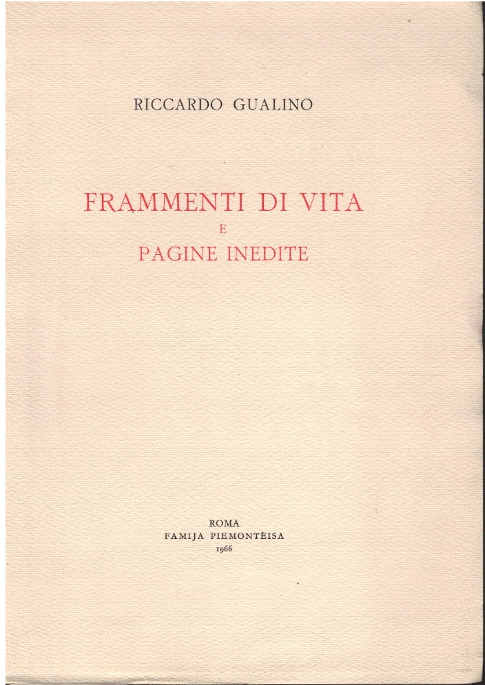 Frammenti di vita e pagine inedite