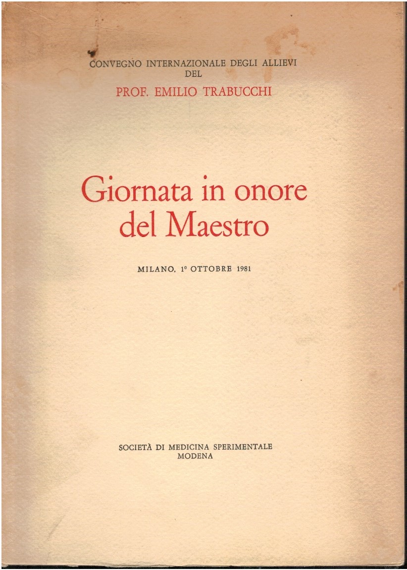 Giornata in onore del maestro. Convegno internazionale degli allievi del …