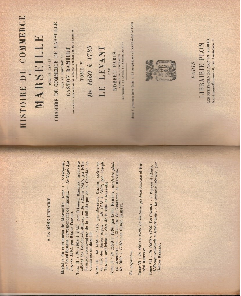 Histoire du commerce de Marseille Tome V