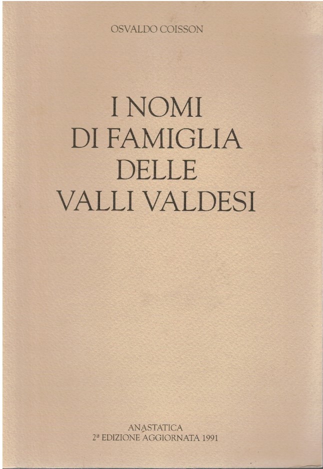 I nomi delle famiglie delle Valli Valdesi