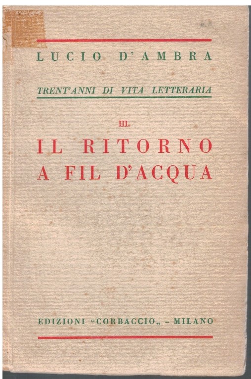 Il ritorno a fil d'acqua