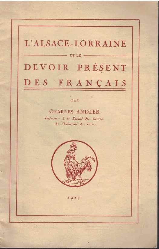 L'Alsace-Lorraine et le devoir présent des francais