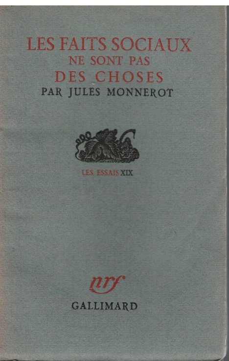 Les faits sociaux ne sont pas des choses
