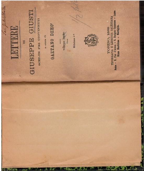 Lettere di Giuseppe Giusti scelte pei giovinetti 2 Volumi