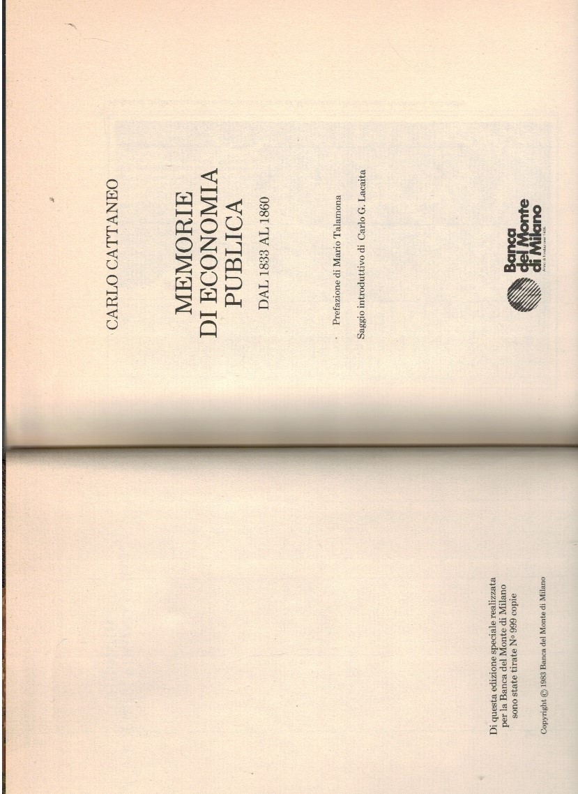 Memorie di economia pubblica dal 1833 al 1860