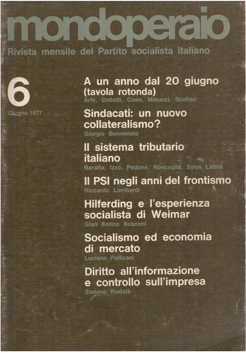 Mondoperaio. Rivista mensile del partito socialista italiano