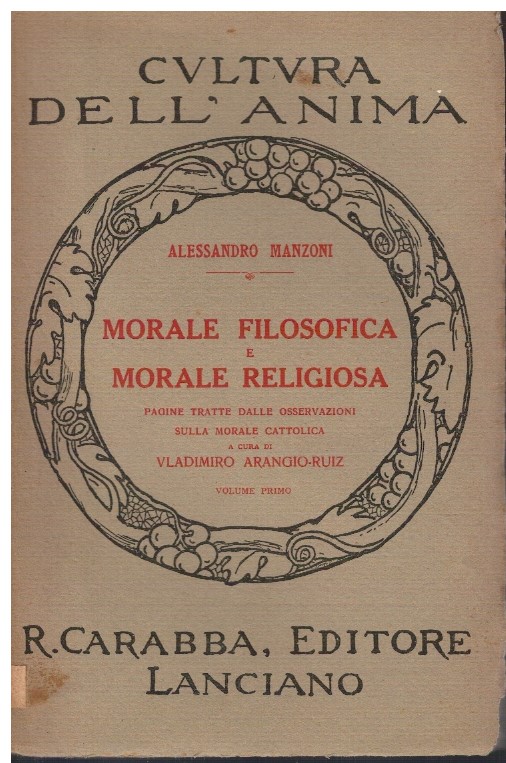 Morale filosofica e morale religiosa volume primo