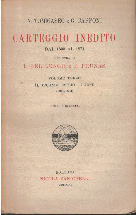 N.Tommasoni e G.Capponi carteggio inedito Volume terzo