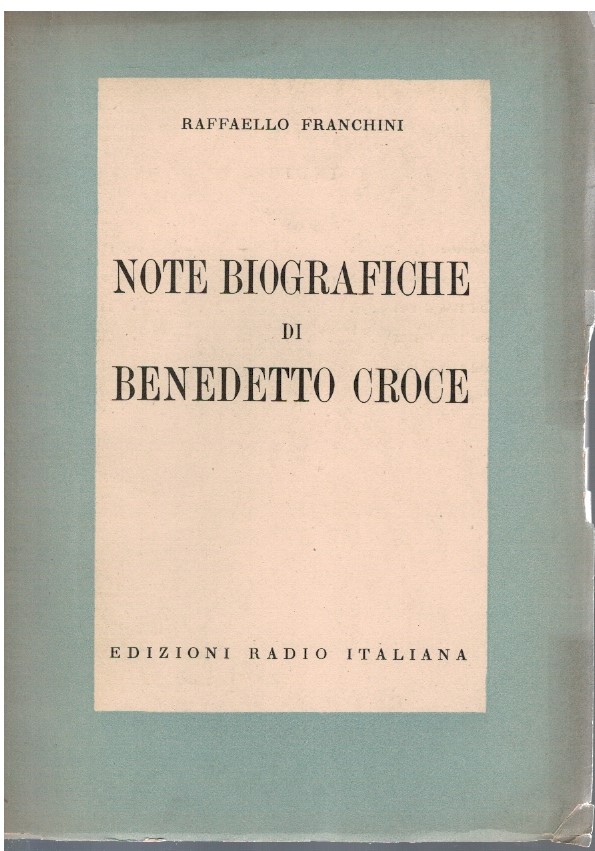 Note biografiche di Benedetto Croce