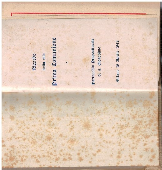Ricordo della mia prima comunione parrocchia prepositurale S.Gioachimo Milano 10 …