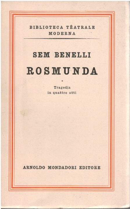 Rosmunda tragedia in quattro atti