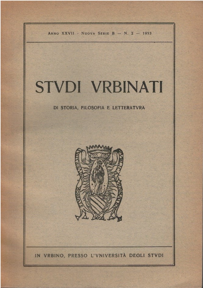 Studi Urbinati di storia, filosofia e letteratura