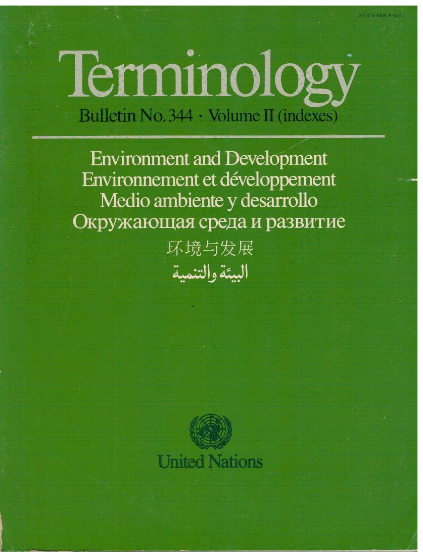 Terminology Bulletin No. 344 Vol II (indexes)