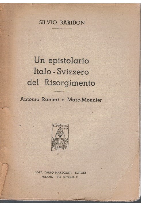 Un epistolario Italo-Svizzero del Risorgimento