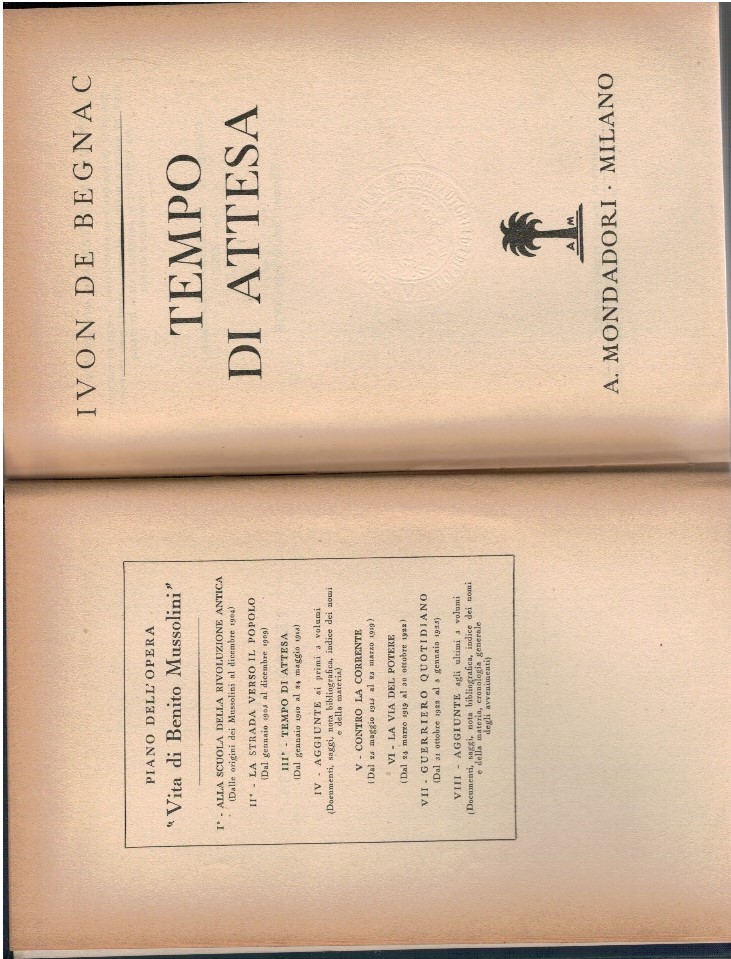 Vita di Benito Mussolini III. Tempo di attesa