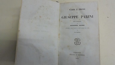 VERSI E PROSE DI GIUSEPPE PARINI