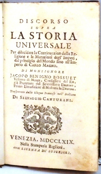 DISCORSO SOPRA LA STORIA UNIVERSALE Per delucidare la continuazione della …