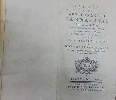 JACOBI, SIVE ACTII SYCERI SANNAZARII POEMATA