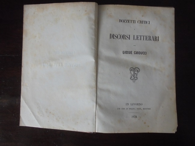 BOZZETTI CRITICI E DISCORSI LETTERARI